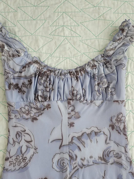 Kimchi Blue Floral Bianca Ruffle Trim Mesh Mini Dress - Picture 5 of 6